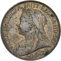 1897 Farthing - Victoria British Bronze Coin - Very Nice