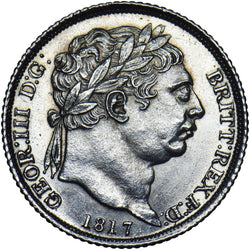 1817 Sixpence - George III British Silver Coin - Very Nice