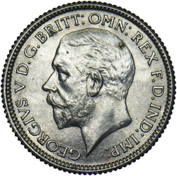 1929 Sixpence - George V British Silver Coin - Very Nice