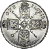 1915 Florin - George V British Silver Coin - Very Nice