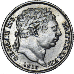 1816 Sixpence - George III British Silver Coin - Nice