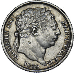 1820 Sixpence - George III British Silver Coin - Nice