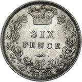 1884 Sixpence - Victoria British Silver Coin - Superb