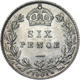 1901 Sixpence - Victoria British Silver Coin - Very Nice