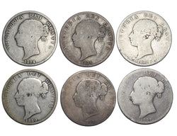 1874 - 1884 Halfcrowns Lot (6 Coins) - Victoria British Silver Coins