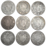 1893 - 1901 Halfcrowns Lot (9 Coins) - Victoria British Silver Coins - Date Run