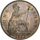 1935 Penny - George V British Bronze Coin - Superb
