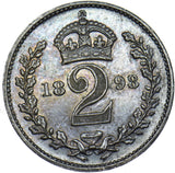 1898 Maundy Twopence - Victoria British Silver Coin - Superb