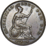 1854 Penny (PT) - Victoria British Copper Coin - Very Nice