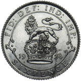 1924 SIXPENCE - GEORGE V BRITISH SILVER COIN - SUPERB