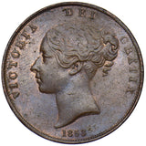 1853 Penny (OT) - Victoria British Copper Coin - Very Nice