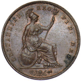 1853 Penny (OT) - Victoria British Copper Coin - Very Nice