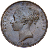 1853 Penny (OT) - Victoria British Copper Coin - Very Nice