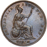 1853 Penny (OT) - Victoria British Copper Coin - Very Nice
