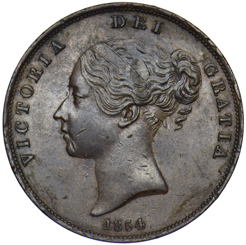 1854 PENNY (OT) - VICTORIA BRITISH COPPER COIN - VERY NICE