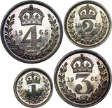 1965 Maundy Set - Elizabeth II British Silver Coins - Superb