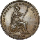 1855 Penny (OT) - Victoria British Copper Coin - Very Nice