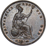 1858 Penny (WW) - Victoria British Copper Coin - Very Nice