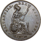 1826 Halfpenny - George IV British Copper Coin - Very Nice