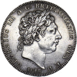 1818 LVIII Crown - George III British Silver Coin - Very Nice