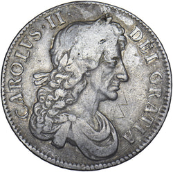 1680 Crown - Charles II British Silver Coin - Nice