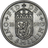 1959 Scottish Shilling - Elizabeth II British Coin - Very Nice