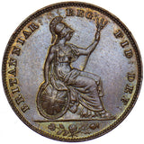1853 Farthing - Victoria British Copper Coin - Very Nice