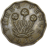 1946 Brass Threepence - George VI British Coin - Nice