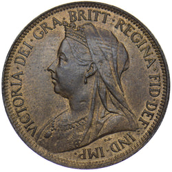 1901 HALFPENNY - VICTORIA BRITISH BRONZE COIN - SUPERB