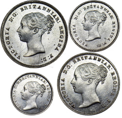 1856 Maundy Set - Victoria British Silver Coins - Superb