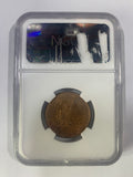 1887 HALFPENNY - SLABBED NGC MS63 BN  - VICTORIA BRITISH BRONZE COIN