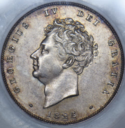 1825 SHILLING - SLABBED CGS 80  - GEORGE IV BRITISH SILVER COIN