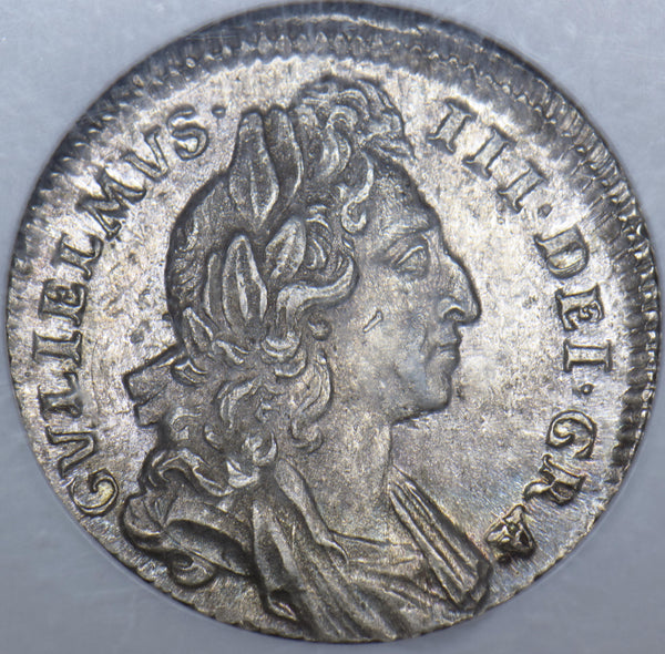 1696 Sixpence (NGC MS 62)  - William III British Silver Coin - Superb