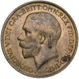 1921	PENNY	-	GEORGE V	BRITISH	BRONZE	COIN	-	SUPERB