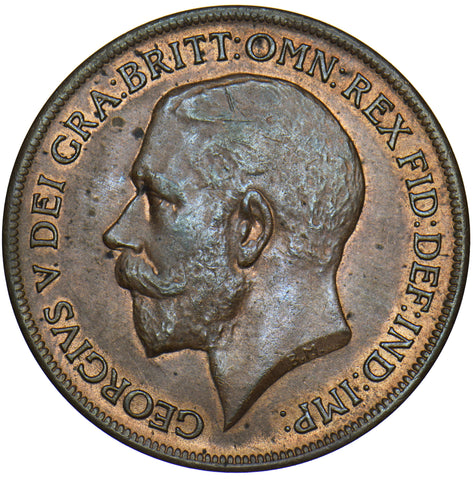 1920 PENNY - GEORGE V BRITISH BRONZE COIN - SUPERB