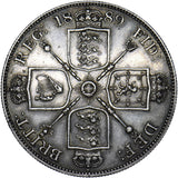 1889 Double Florin - Victoria British Silver Coin - Very Nice