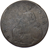 1694 HALFPENNY (LI OVER IE 'GVLEELMVS') - WILLIAM & MARY BRITISH COPPER COIN