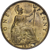 1896 Penny - Victoria British Bronze Coin - Superb