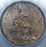 1890 Halfpenny (Slabbed CGS 80) - Victoria British Bronze Coin