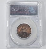 1897 Halfpenny (Slabbed CGS 75) - Victoria British Bronze Coin
