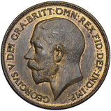 1920 PENNY - GEORGE V BRITISH BRONZE COIN - SUPERB