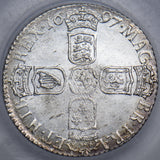 1697 Sixpence - Slabbed Cgs 75 - William Iii British Silver Coin