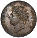 1827 Halfpenny - George IV British Copper Coin - Very Nice