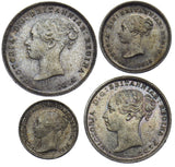 1885 Maundy Set - Victoria British Silver Coins - Superb