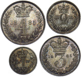 1885 Maundy Set - Victoria British Silver Coins - Superb